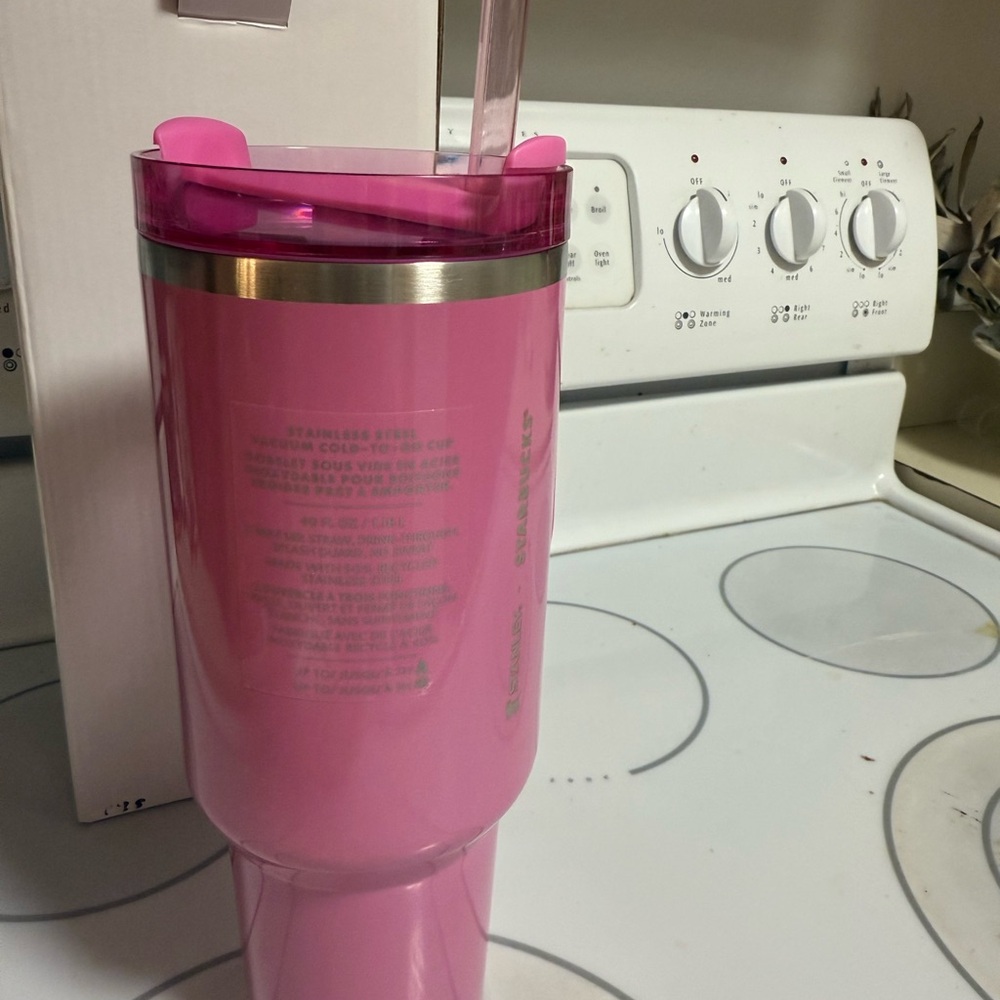 Stanley Pink Travel Mug with Handle - Picture 2 of 5